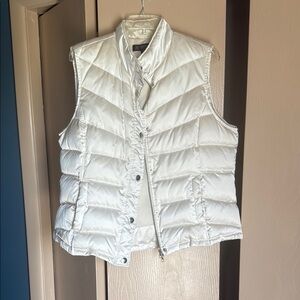 INC International Concepts White Quilted Puffer Vest